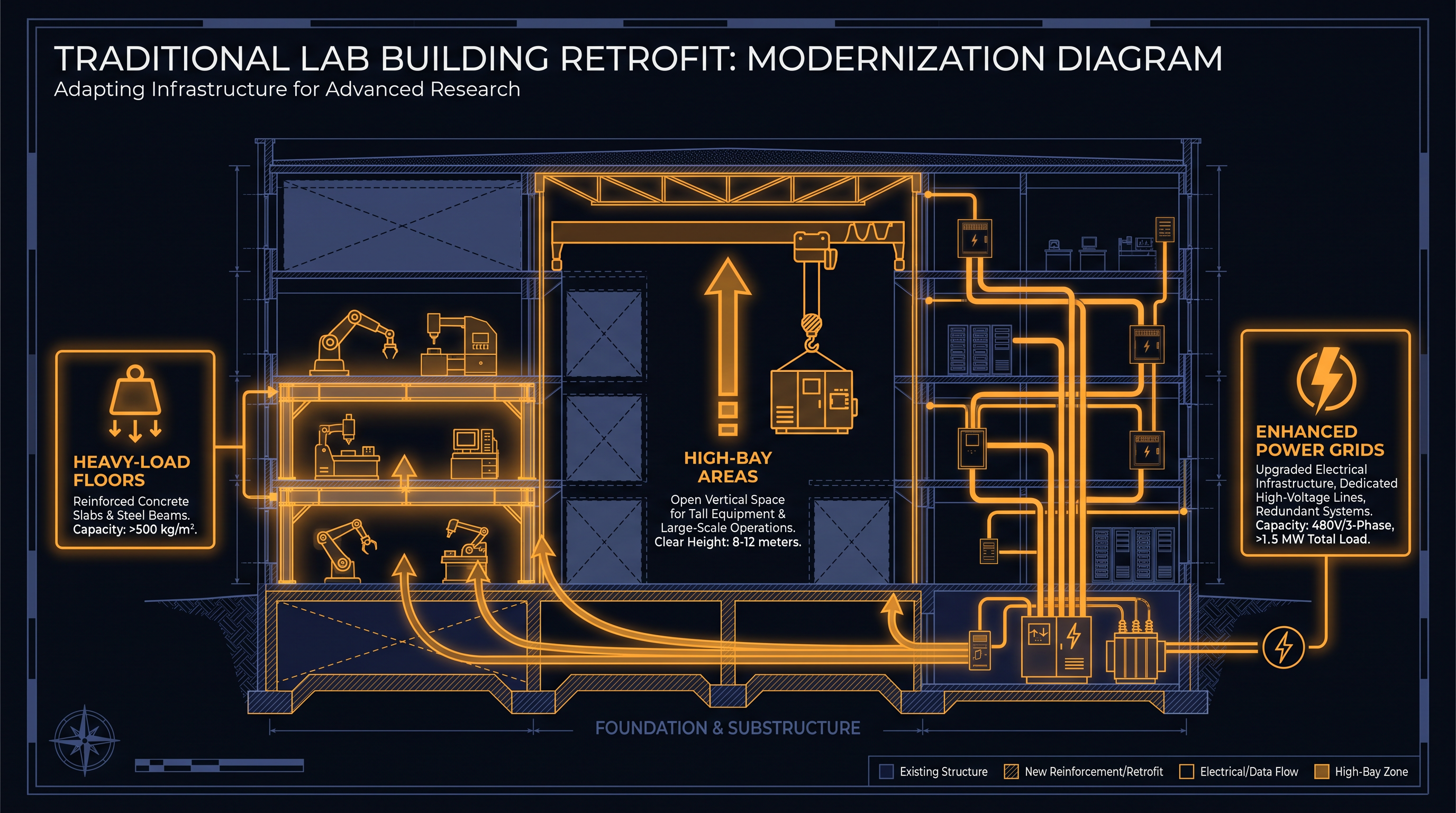 Developers are adopting scalable designs to accommodate the heavy machinery and power needs of tough tech.