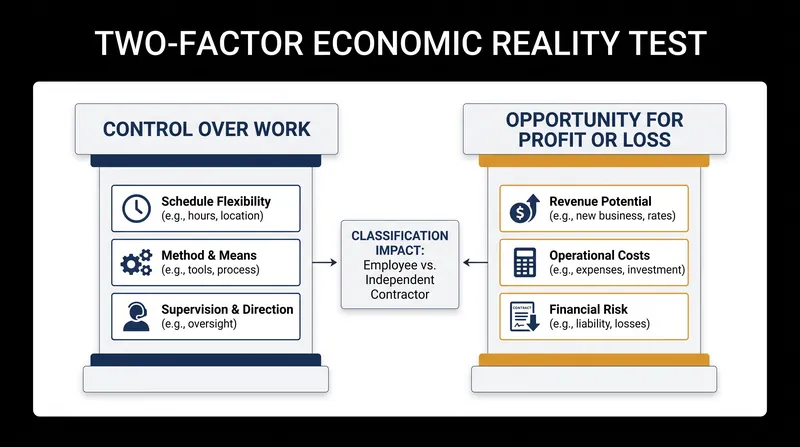 The new framework elevates two core factors above all other considerations when determining worker classification.