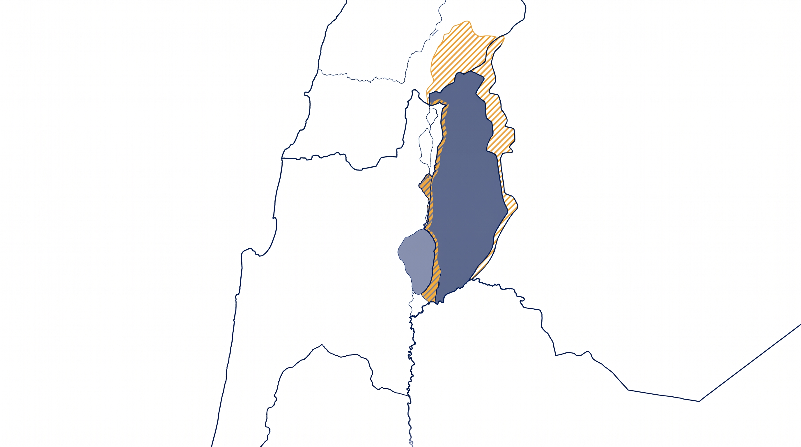 Map of the contested territories and buffer zones separating Israeli and Syrian forces.