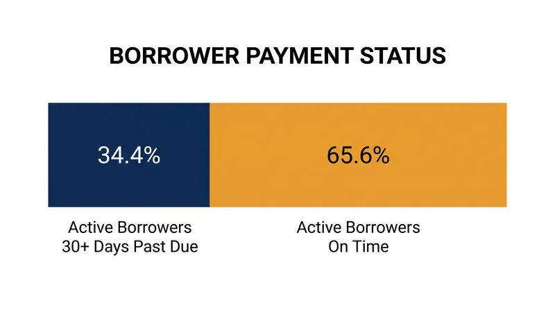 Over a third of active borrowers are currently behind on payments, increasing the stakes for the new servicing system.