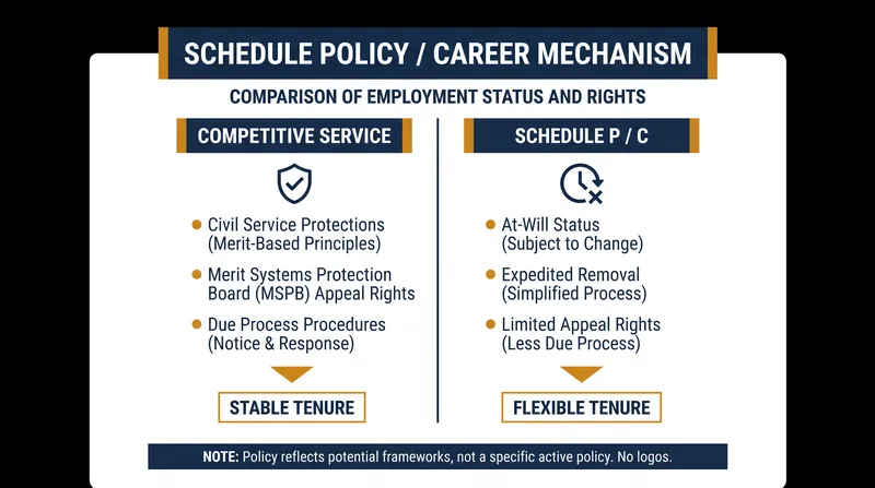 How Schedule P/C changes the termination process for federal employees.