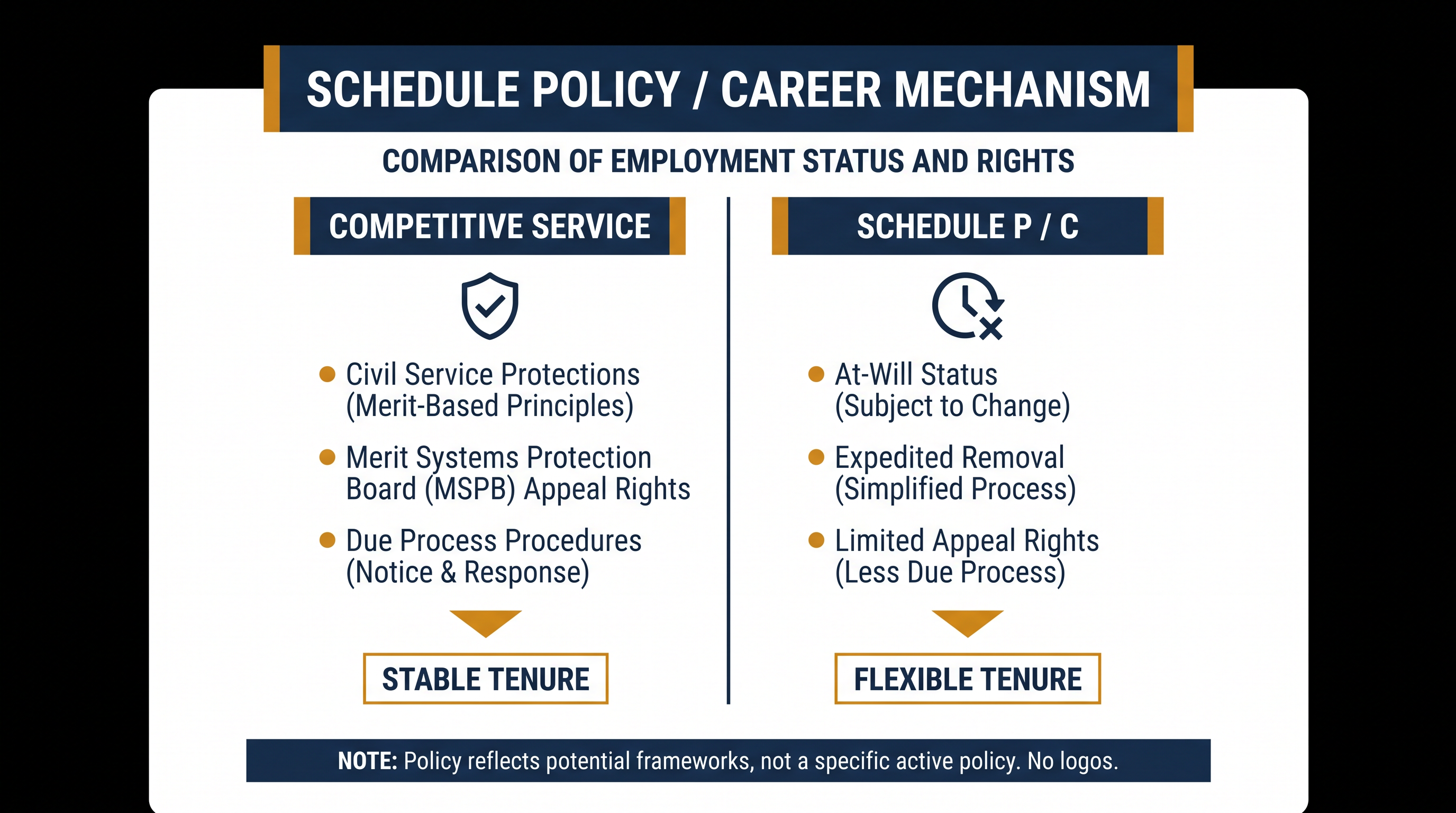 How Schedule P/C changes the termination process for federal employees.