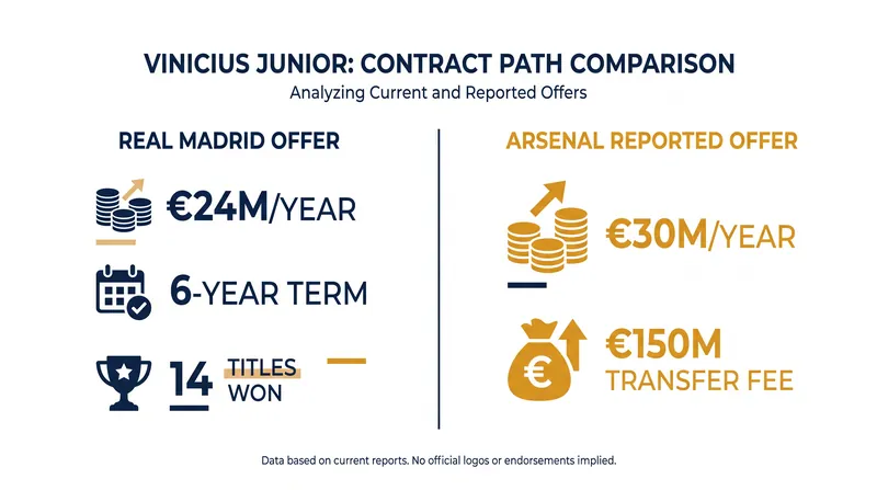 A breakdown of the financial stakes and trade-offs in Vinicius Junior's contract decision.