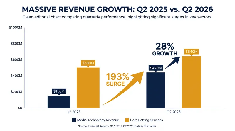 The company's pivot into digital media, accelerated by the Legend acquisition, drove a 193 percent year-over-year revenue increase in its media segment.