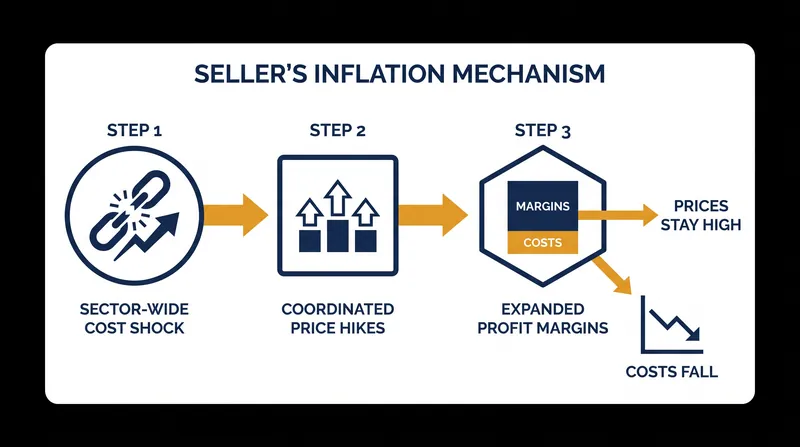 Heterodox economists argue that sector-wide shocks act as a coordinating mechanism, allowing dominant firms to raise prices without losing market share.