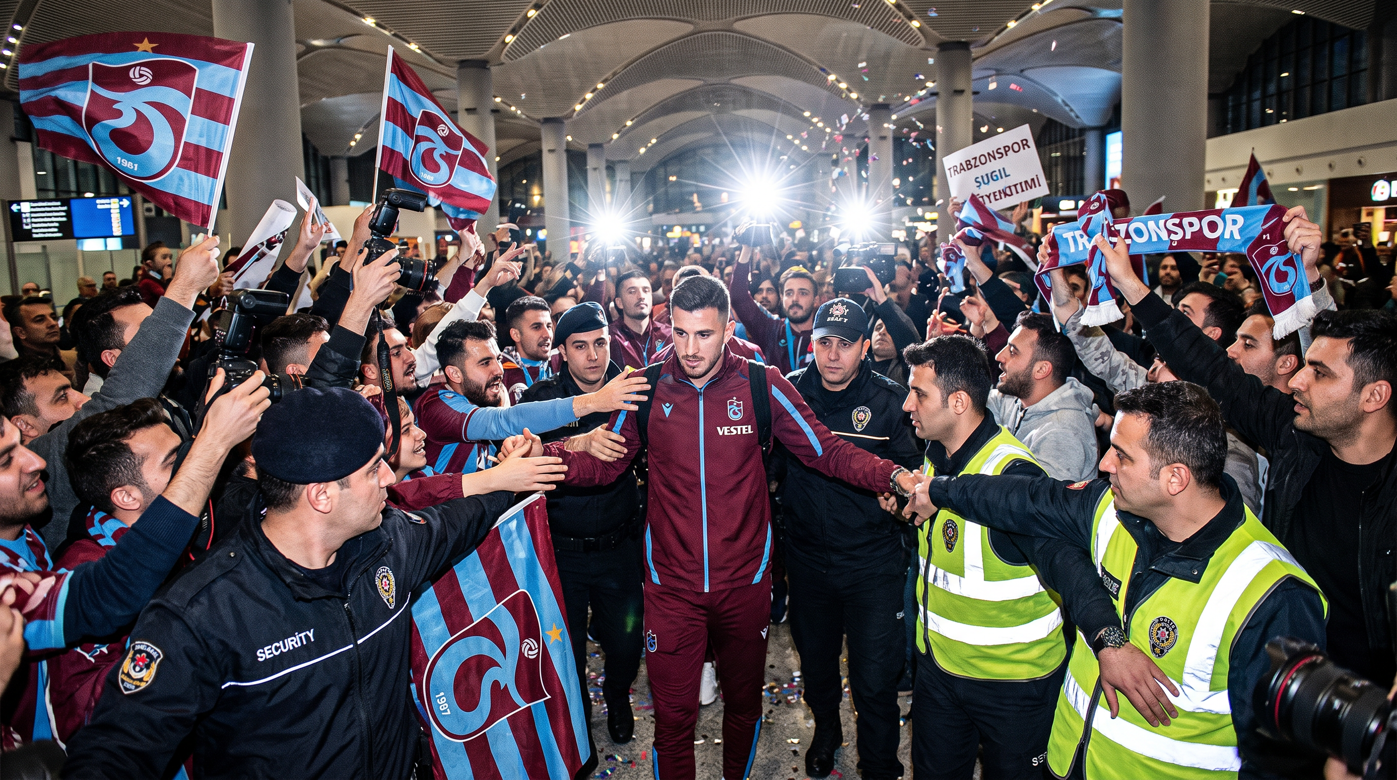 Hundreds of supporters breached security perimeters at Istanbul's airport to welcome the Egyptian forward.