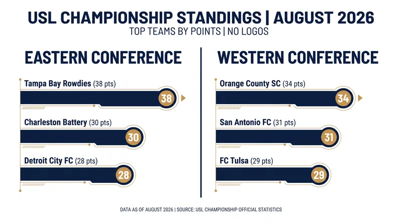 Tampa Bay and Orange County sit atop their respective conferences as the playoff race heats up.