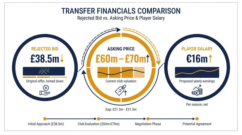 The financial gap between Barcelona's opening offer and Manchester City's valuation.