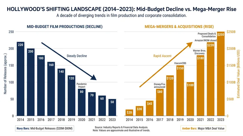 The contraction of mid-budget cinema has left emerging voices with fewer traditional funding avenues.