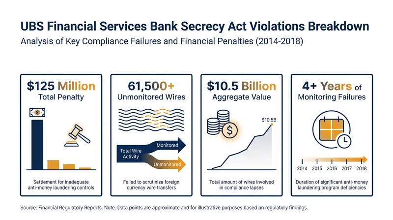 The enforcement action centers on a multi-year failure to monitor billions in cross-border currency wires.