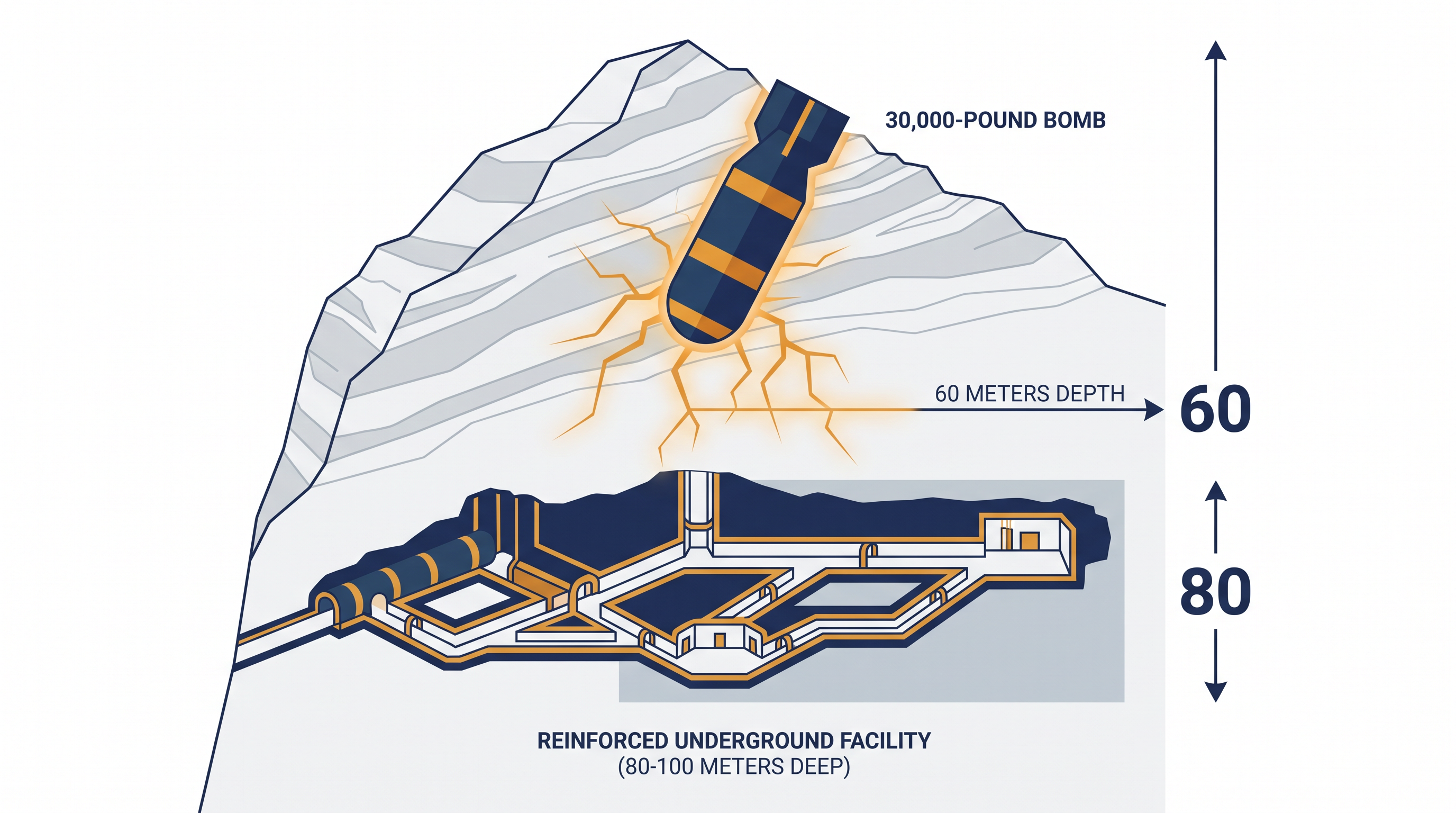 The physics of kinetic penetration place a hard mathematical limit on how deep conventional munitions can reach.