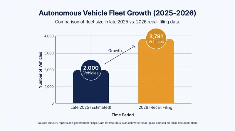 Waymo's active fleet has nearly doubled in less than a year, according to figures revealed in the NHTSA filing.