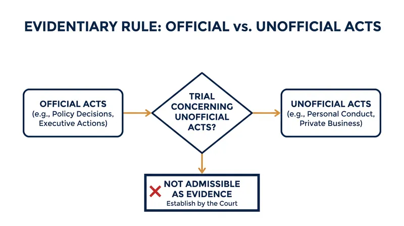 The majority's evidentiary restriction prevents prosecutors from using a president's official actions to prove a crime involving unofficial conduct.