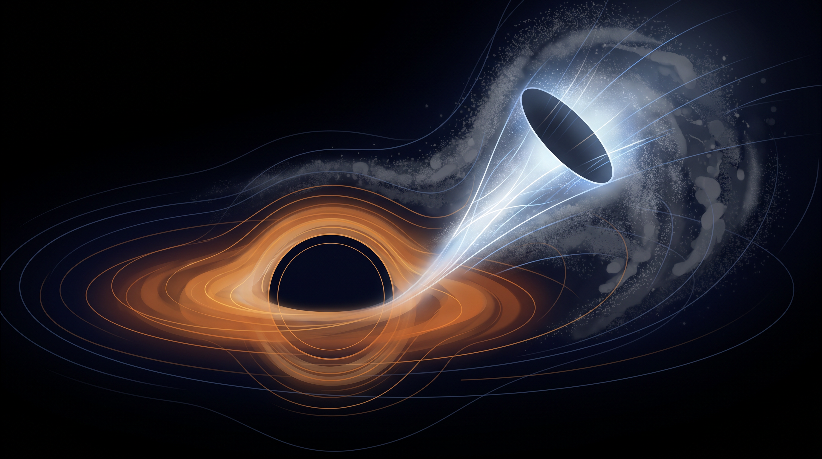 Observations revealed a cone-shaped cavity in the cold molecular gas, swept clear by hot outflows.