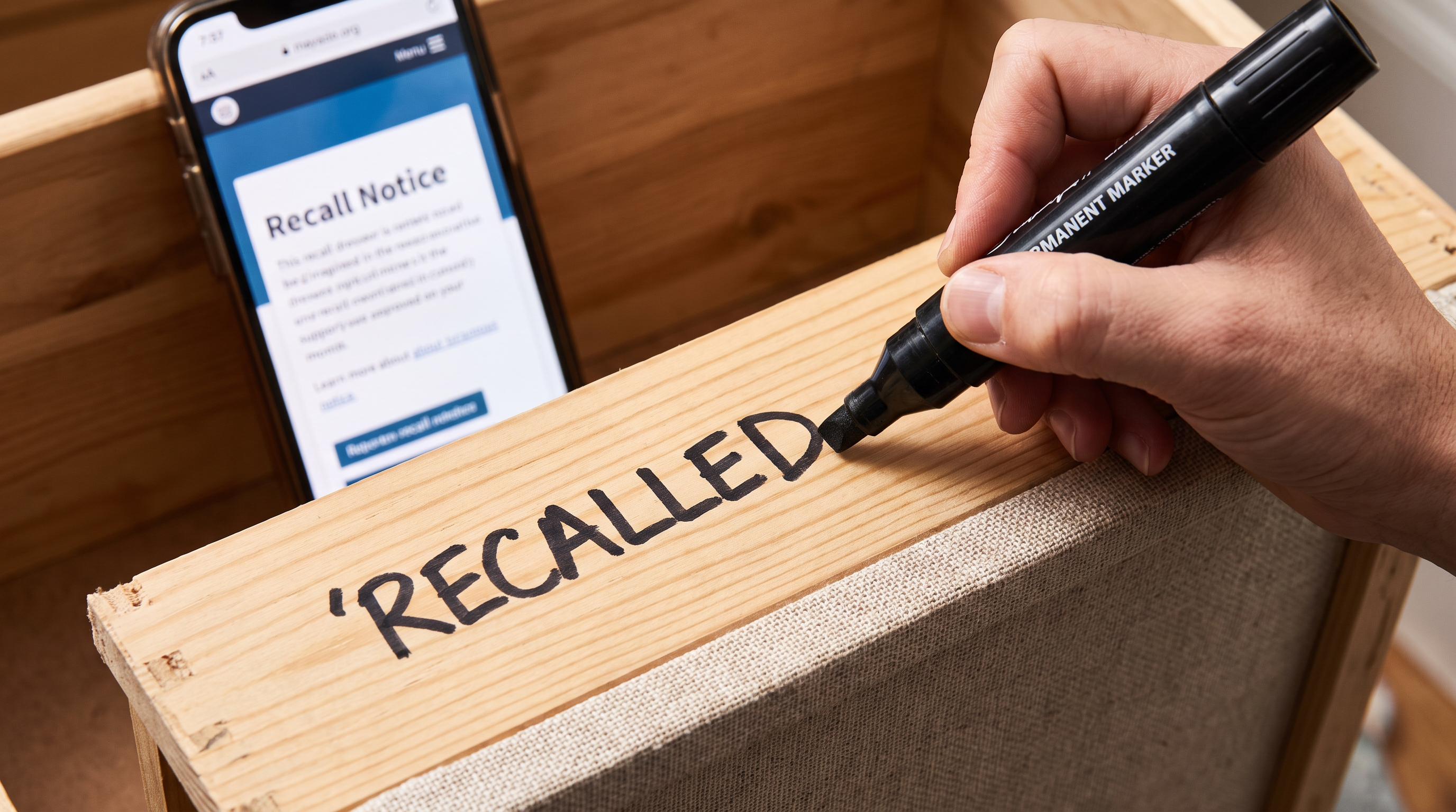 Consumers are required to submit photographic proof of the destroyed dressers to receive a full refund.