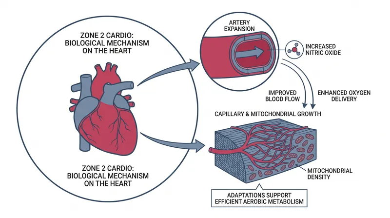 High volumes of moderate cardio trigger structural adaptations, including capillary expansion and improved arterial elasticity.