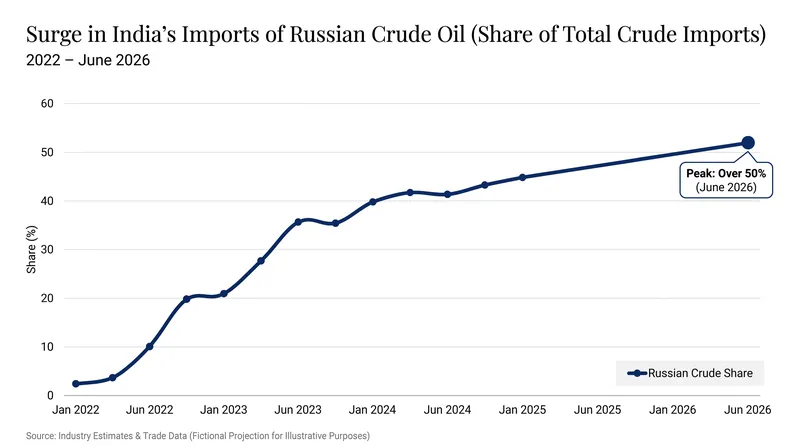 Indian refiners have dramatically increased their intake of discounted Russian crude since 2022.