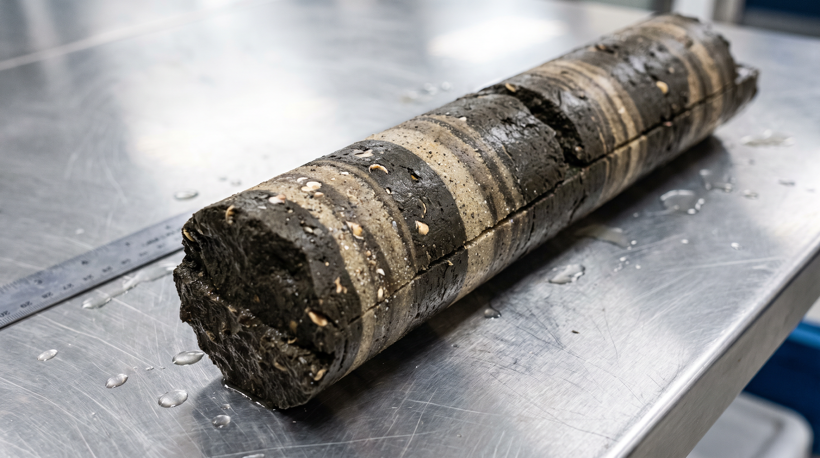 Marine sediment cores act as a geological time machine, recording the history of underwater landslides triggered by major earthquakes.