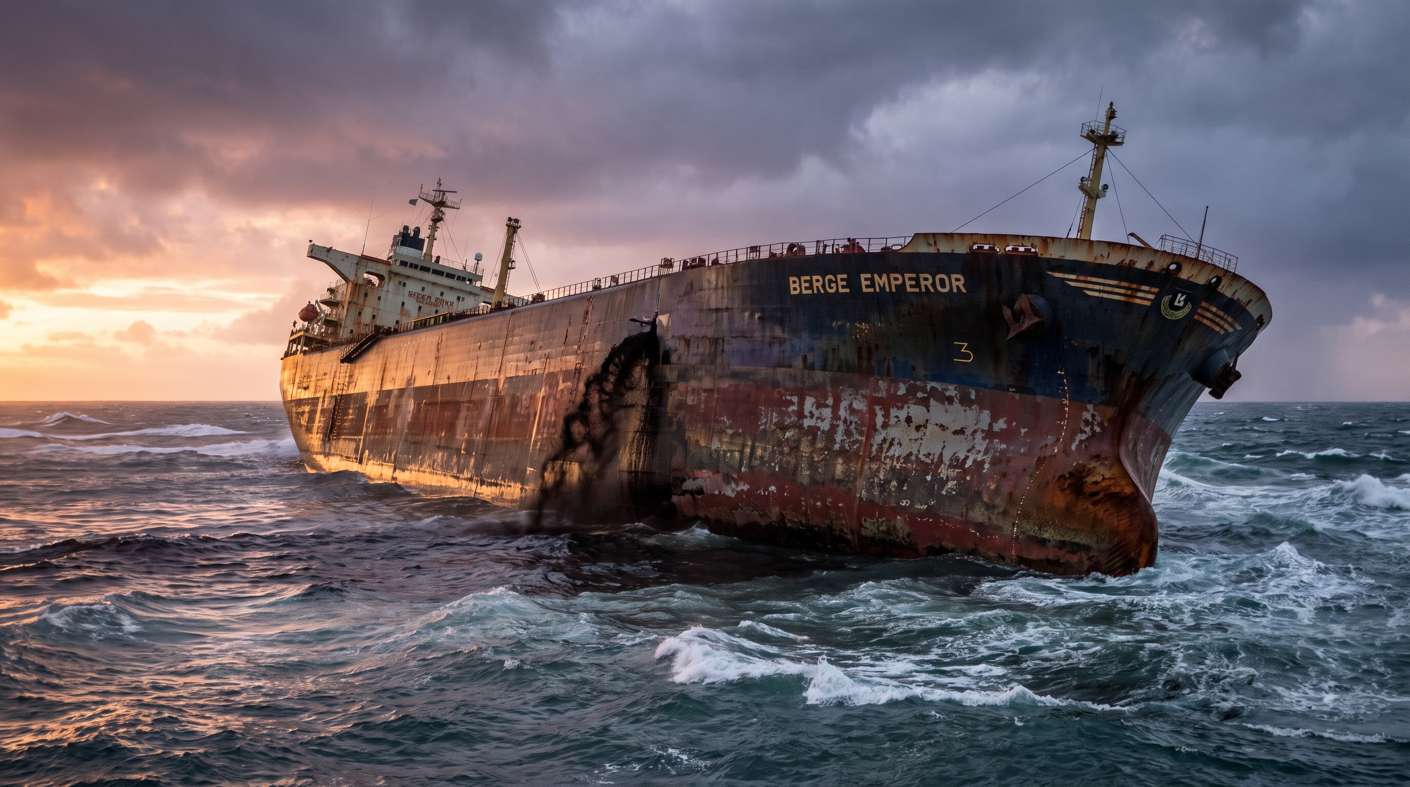 The Caroline Bezengi has been grounded off the Al Hallaniyat archipelago since June.