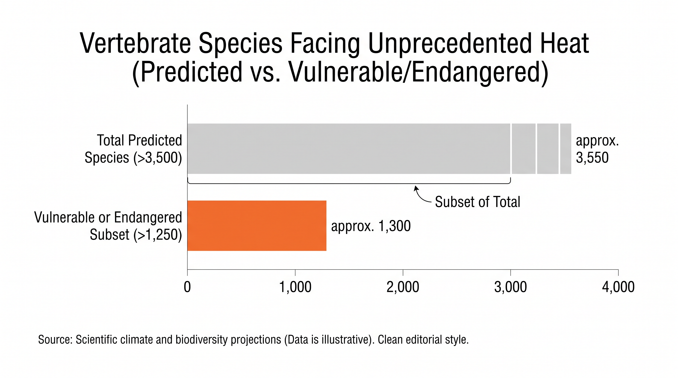 More than a third of the species flagged for unprecedented heat exposure between May 2024 and February 2025 were already classified as vulnerable or endangered.
