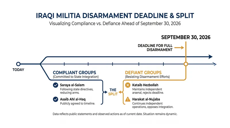 The divide among Iraq's armed factions as the September 30 deadline approaches.