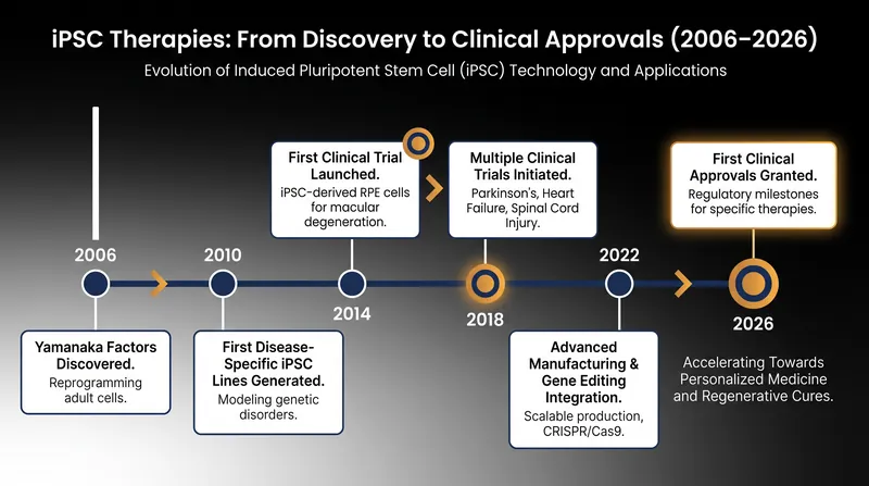The 20-year journey from the discovery of iPSCs to the world's first commercial approvals.