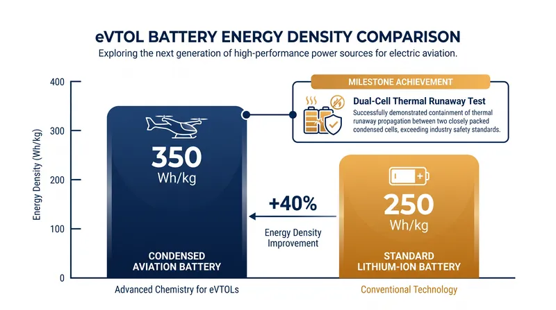 Comparing the energy density of next-generation condensed cells against legacy lithium-ion options.