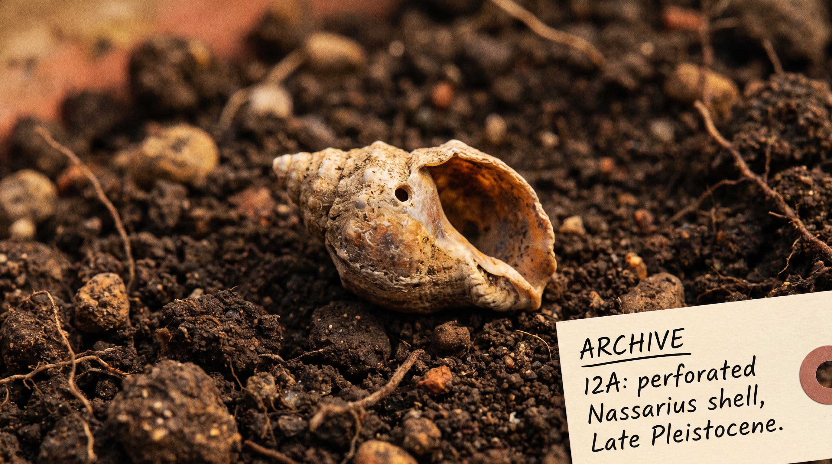 Columbella rustica shells found in the cave show signs of deliberate piercing and heating.