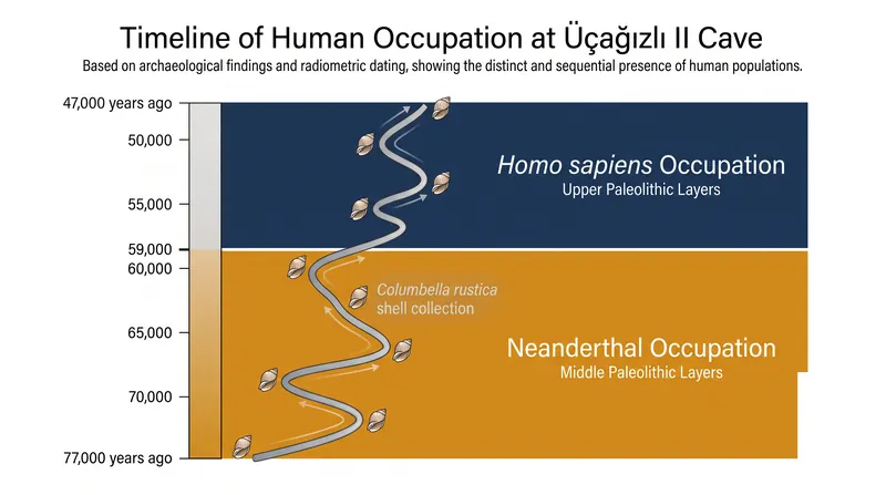 The biological turnover in the cave did not disrupt the cultural tradition of shell collection.