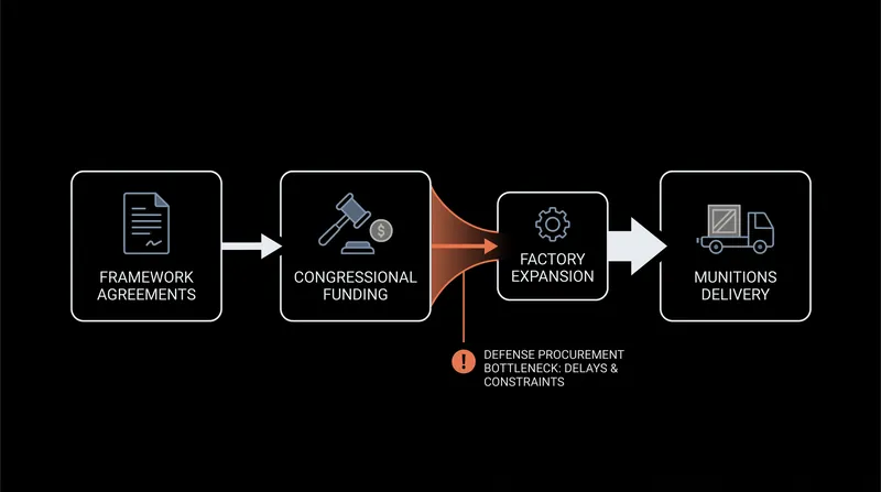 The multi-step process required to turn Pentagon mandates into physical munitions.