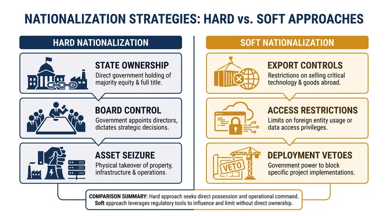 How the state exerts control over private technology without assuming ownership.