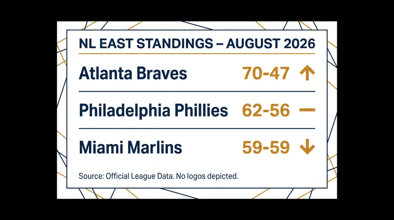 The Atlanta Braves hold an 8.5-game lead over the Philadelphia Phillies in the NL East.