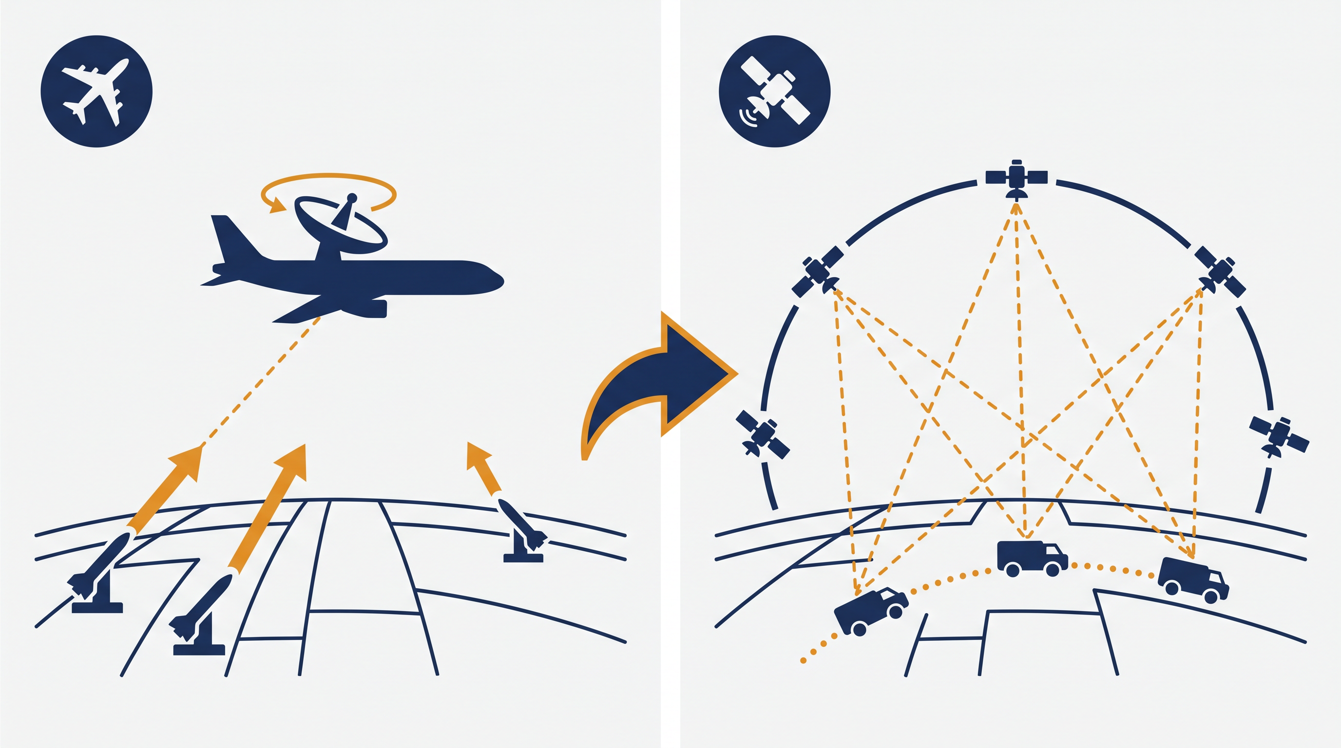 The SB-AMTI program shifts critical tracking sensors from vulnerable aircraft to resilient satellite networks.
