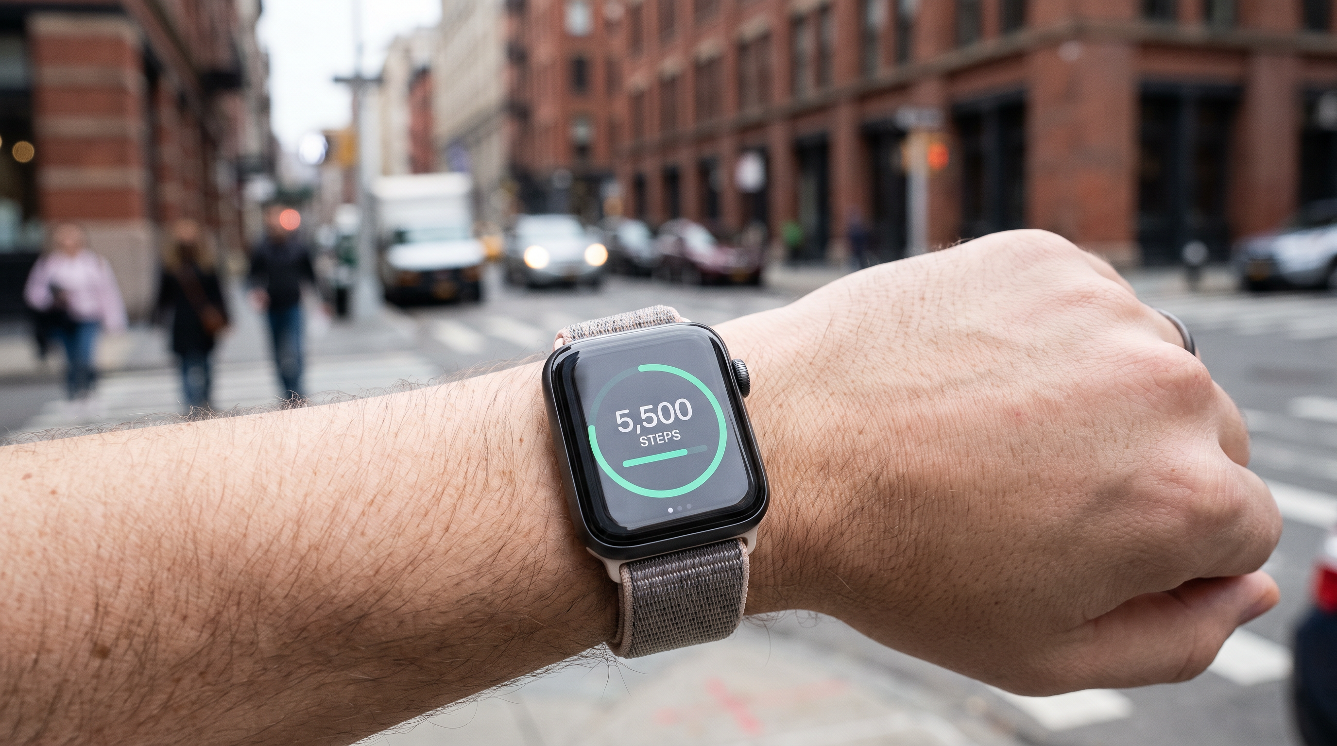 Many fitness trackers ship with a default 10,000-step goal, though users can customize targets to match their baseline.