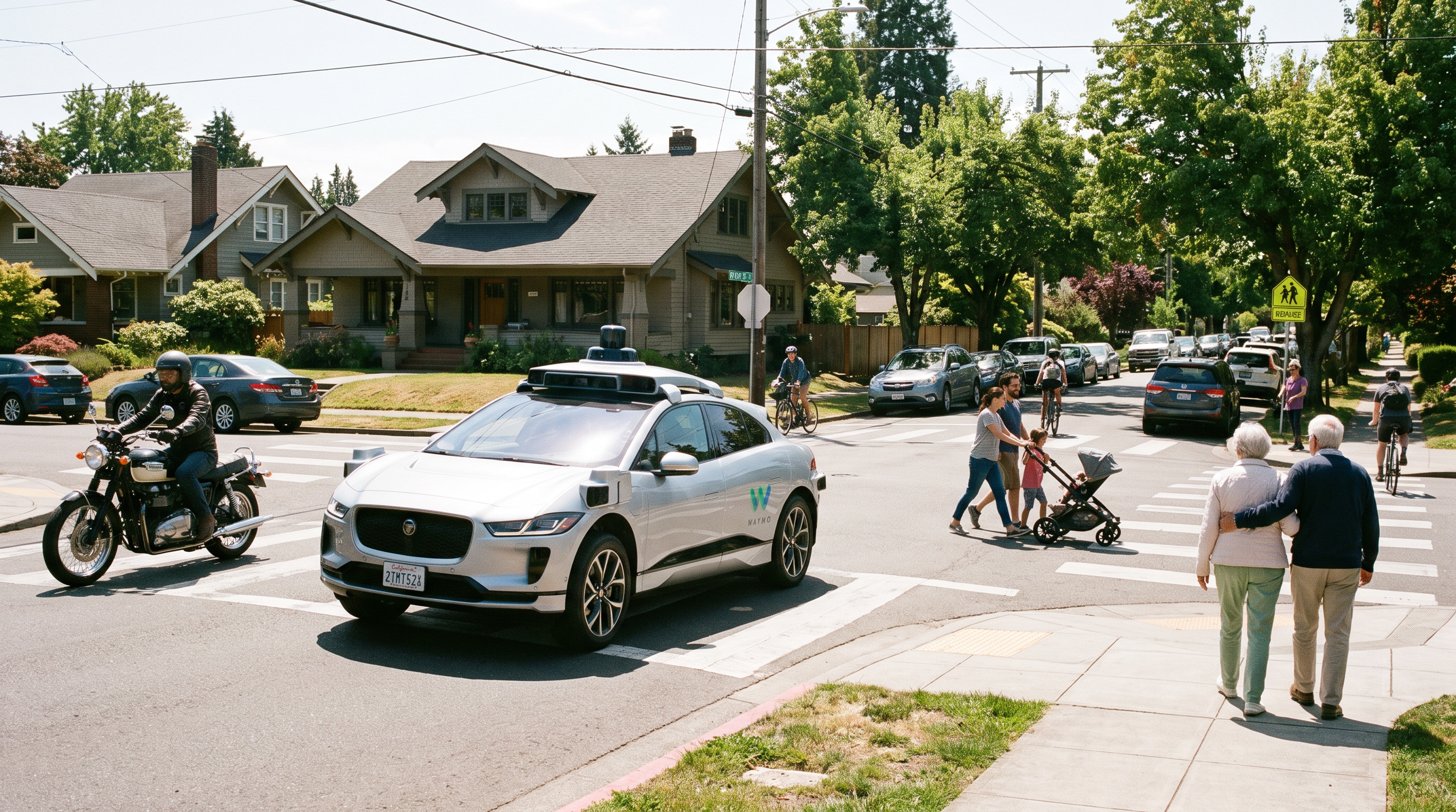 The interaction between pedal-less autonomous vehicles and motorcycles remains a key focus for safety advocates evaluating the new software-driven braking standards.
