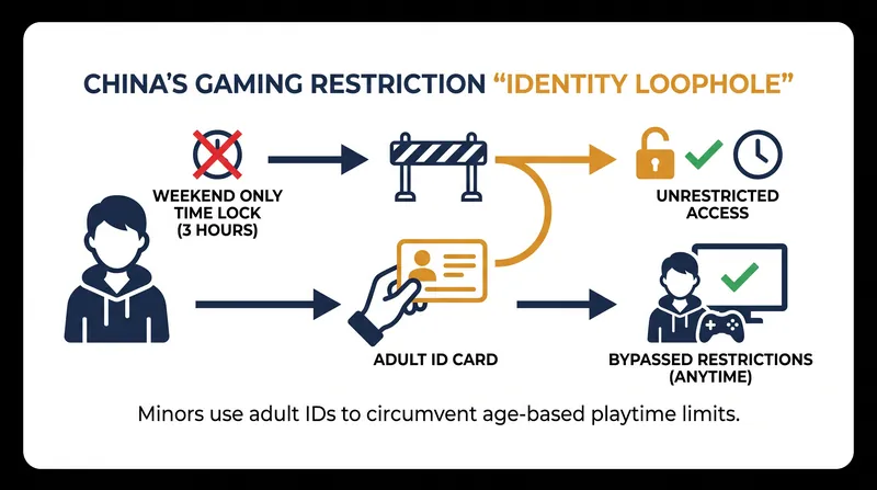 How minors bypass digital curfews using adult credentials.