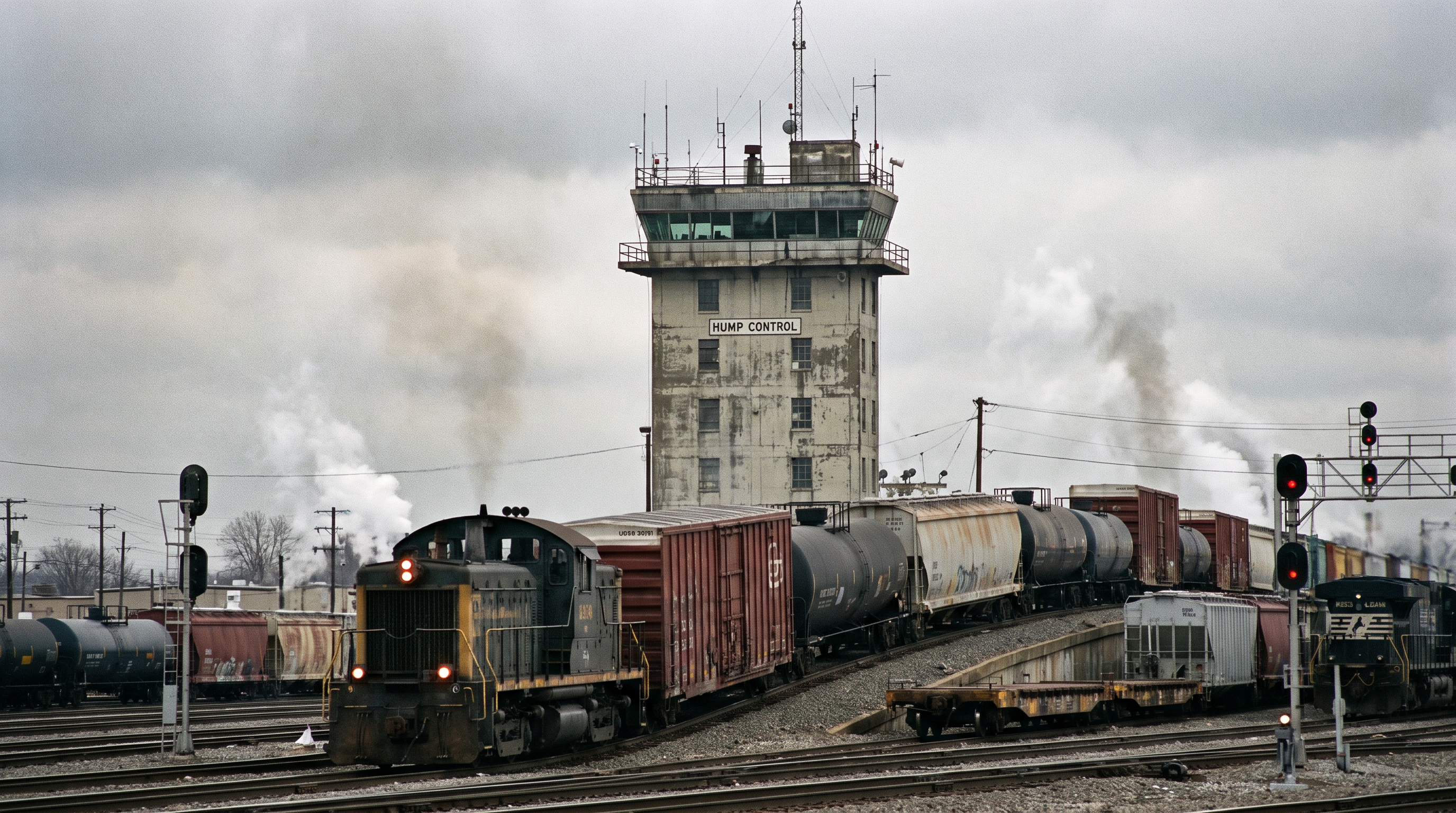 Clearing Yard utilizes a double hump system to classify freight cars in two directions simultaneously.