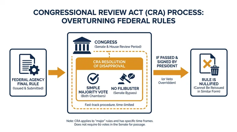 The Congressional Review Act allows lawmakers to overturn federal agency rules with a simple majority vote.