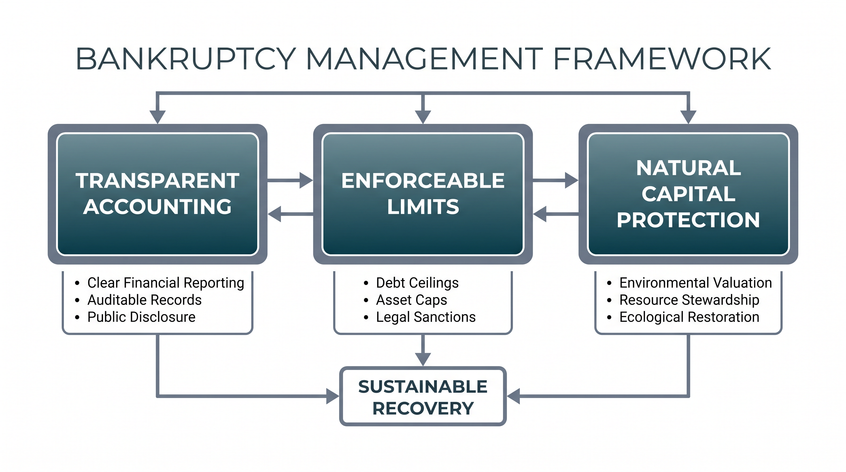 Bankruptcy management requires a shift from reactive emergency measures to proactive structural limits.