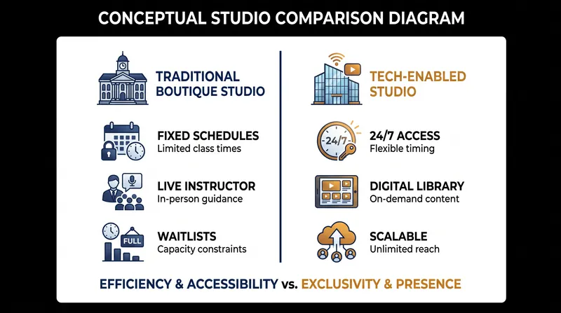 Comparing the operational constraints of traditional studios against the scalable tech-enabled model.
