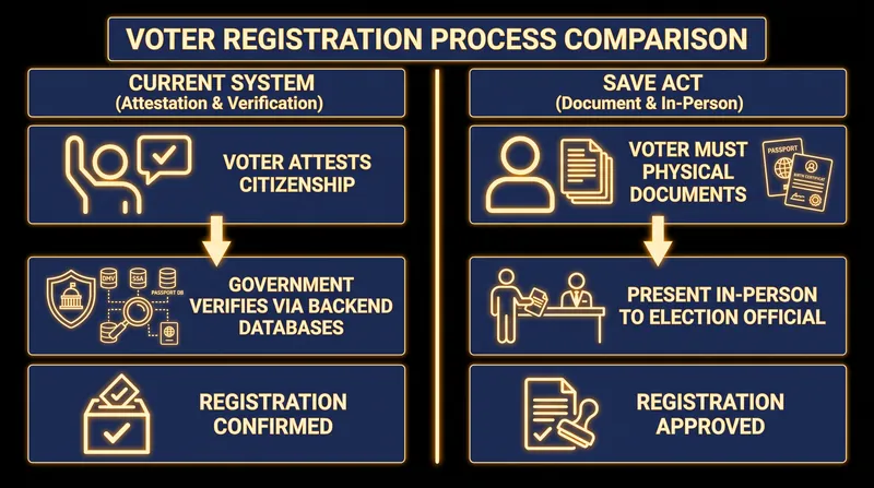 How the SAVE Act shifts the burden of verification from government databases to the individual voter.