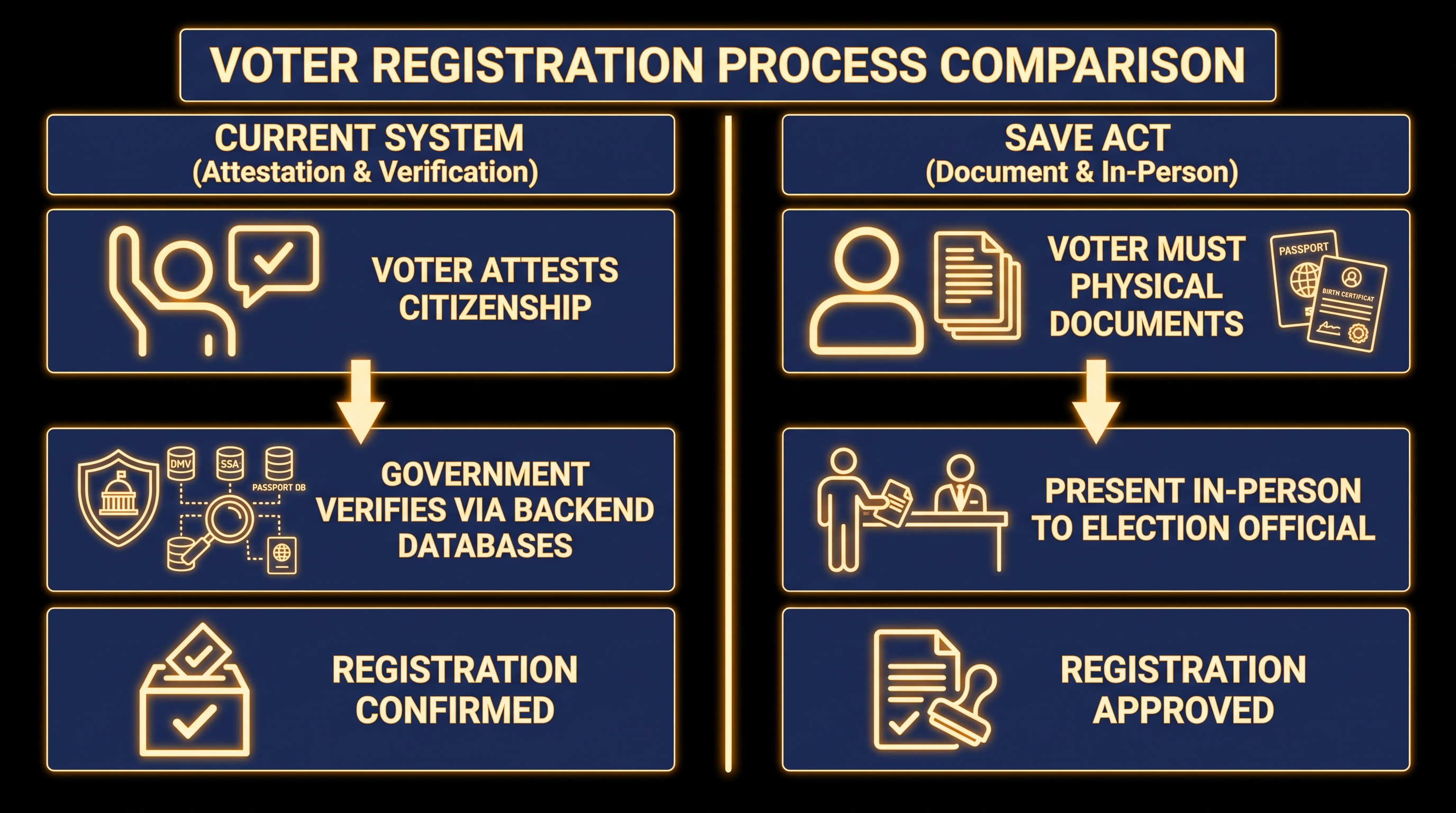 How the SAVE Act shifts the burden of verification from government databases to the individual voter.