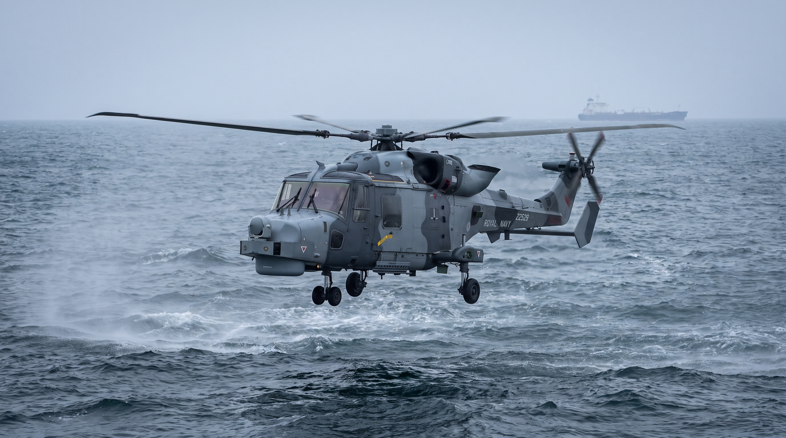 Wildcat helicopters and Merlin anti-submarine aircraft provide critical aerial surveillance to support surface tracking operations.