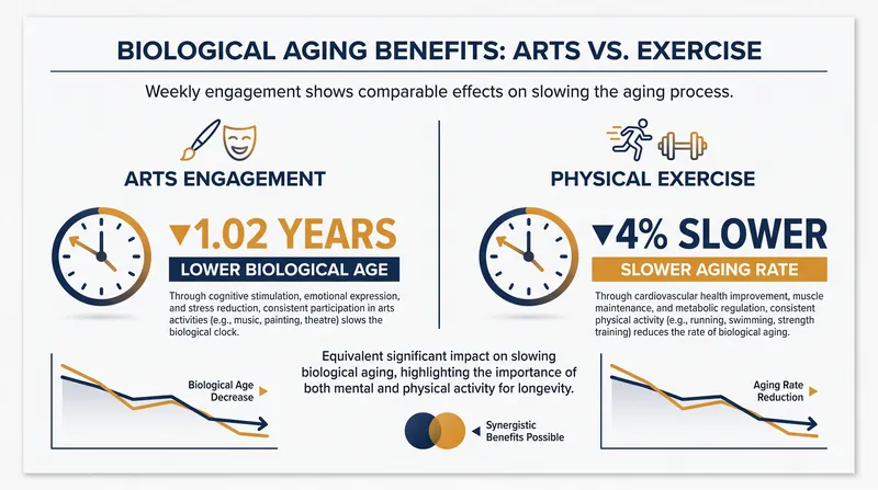 Weekly participation in cultural activities provides epigenetic benefits comparable to regular physical exercise.