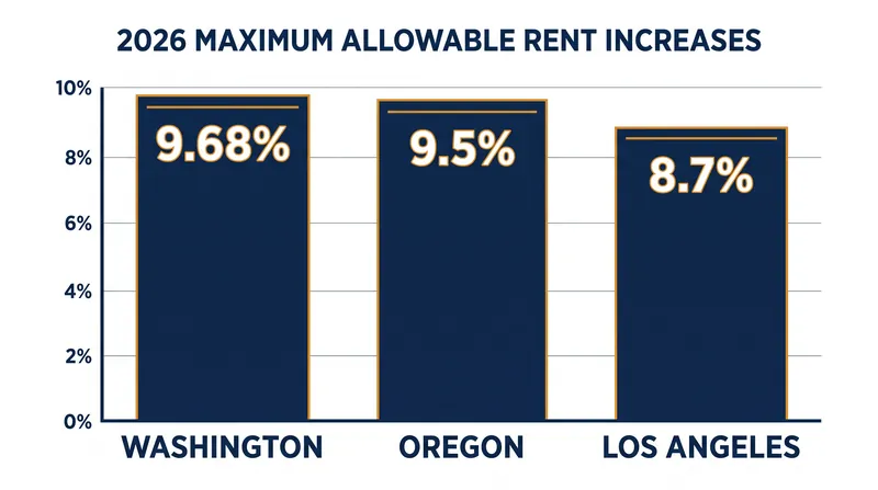 2026 maximum allowable rent increases across the West Coast.