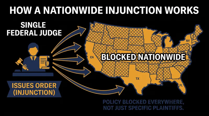 Unlike traditional injunctions, a nationwide injunction protects nonparties across the country.