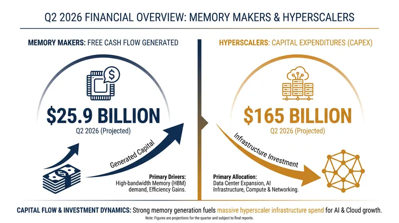 Record cash flows are allowing memory manufacturers to initiate massive stock buyback programs despite the market crash.
