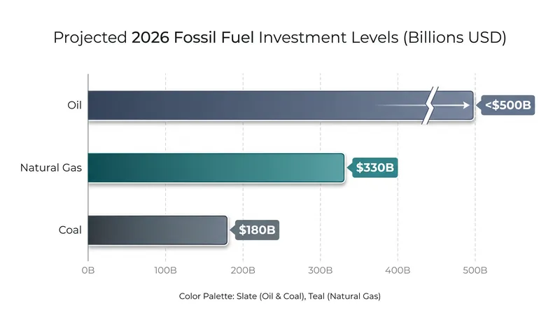 While oil investment falls, natural gas spending has reached a decade high.