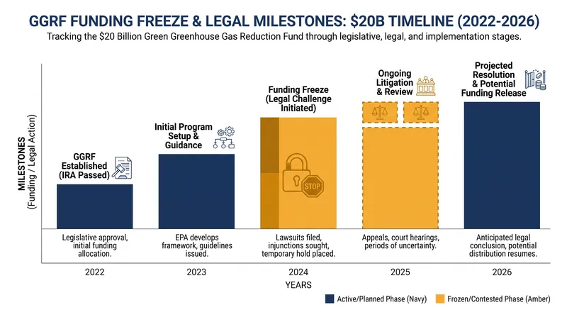The legal battle over the GGRF has spanned multiple court rulings and legislative repeals since the program's inception.