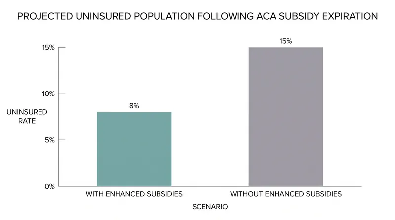 Projections indicate a sharp rise in the uninsured population following the expiration of enhanced tax credits.